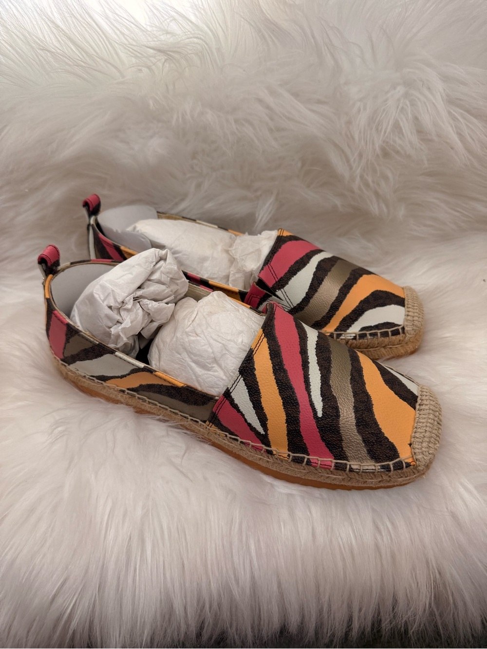 Michael Kors Zebra-Print Espadrilles in Pink, Orange, Black, Cream